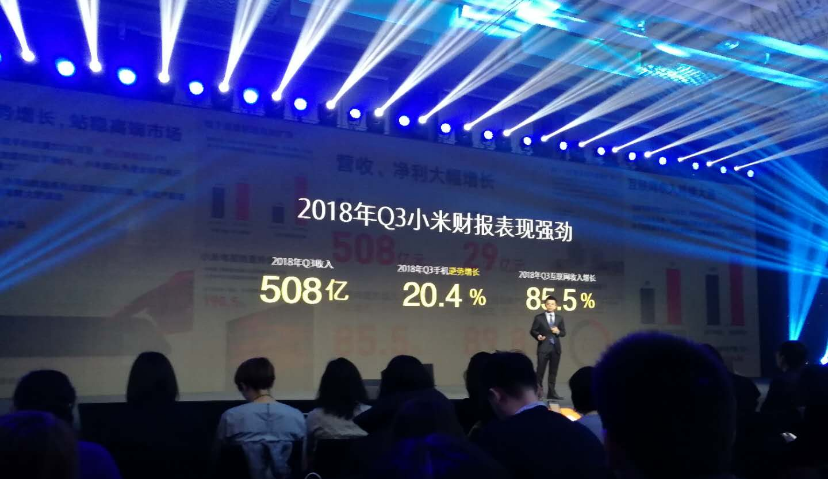 小米Q3收入508亿，手机逆势增长20.4%