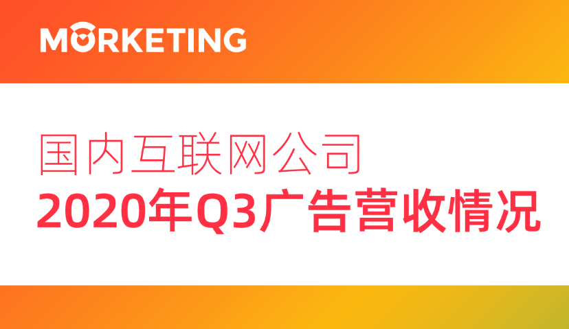 2020年Q3中国20大互联网公司广告收入榜单｜Morketing